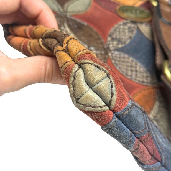 Rare Fossil Multicolour Patchwork Leather Hobo Bag – Excellent Condition - Picture 7 of 15